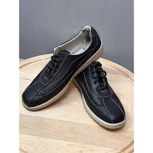 Hush Puppies The Body Shoe Womens 9M Blue Walking Leather Casual Comfort